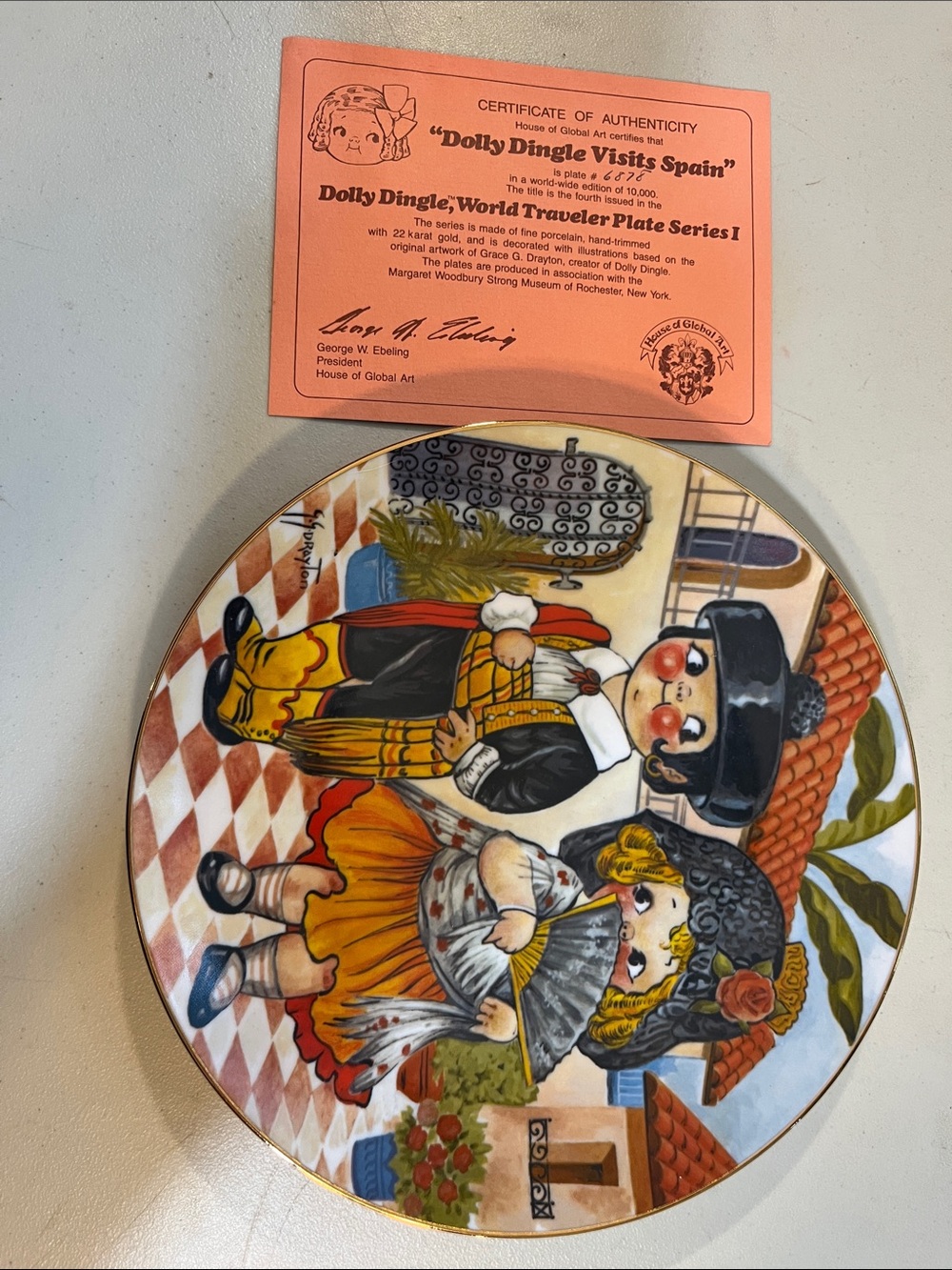 Dolly Dingle 'Visits Spain' Decorative Collector Plate - Multicolor